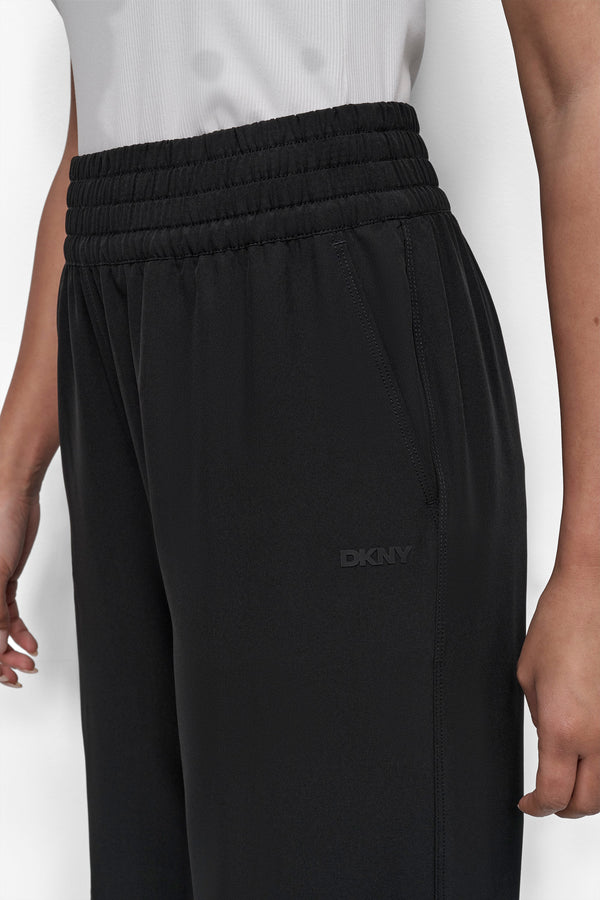 Dkny HUDSON STRETCH HIGH RISE WIDE LEG PANT WITH POCKET Black
