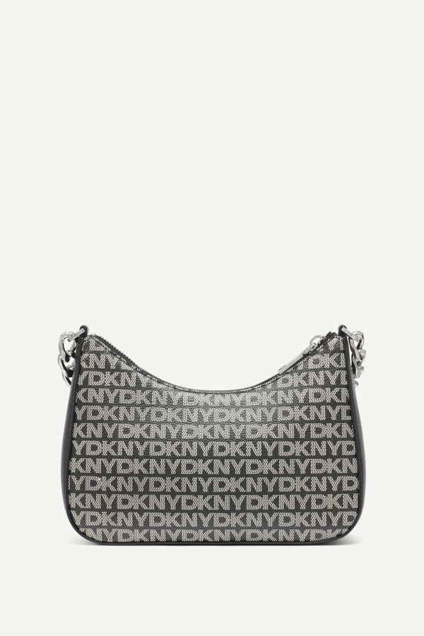 Dkny JENNA LOGO DEMI CROSSBODY BAG BLACK LOGO/BLACK