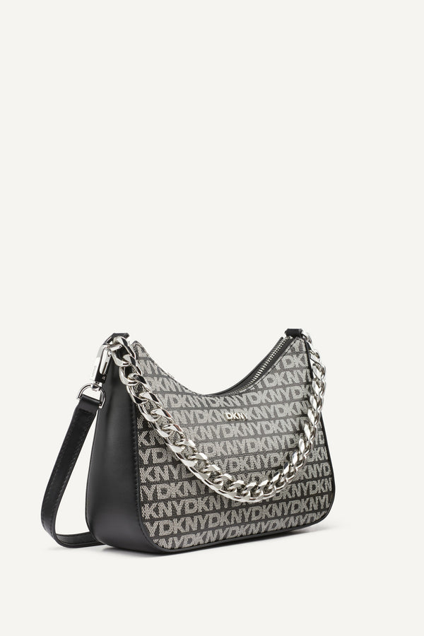 Dkny JENNA LOGO DEMI CROSSBODY BAG BLACK LOGO/BLACK