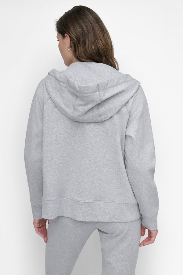 Dkny LOGO DRAWSTRING PERFORMANCE HOODIE PEARL GREY HEATHER