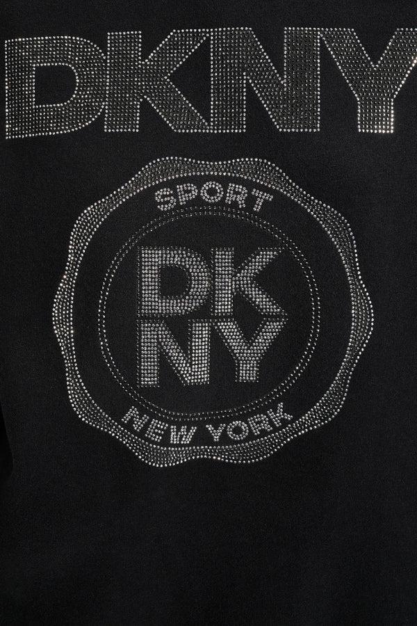 Dkny LOGO-EMBELLISHED SWEATSHIRT BLACK/ BLACK SILVER
