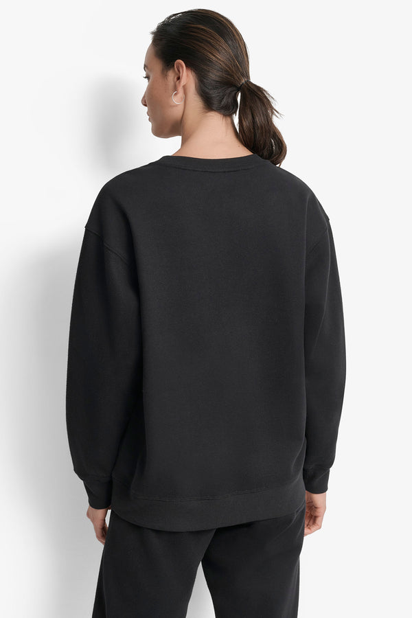 Dkny LOGO-EMBELLISHED SWEATSHIRT BLACK/ BLACK SILVER
