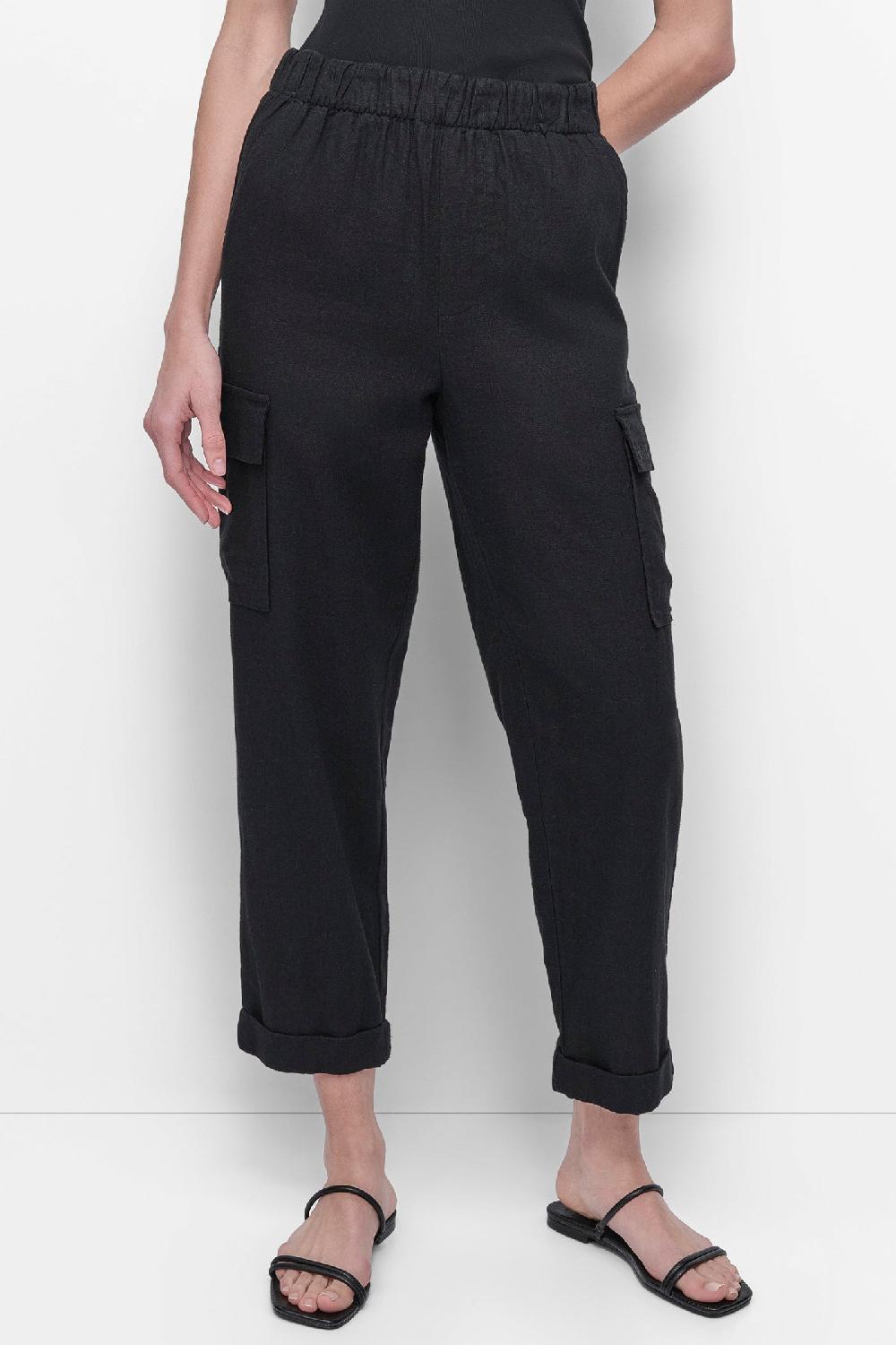 dkny MIDRise Length CARGO PANTS WITH ELASTICATED Black