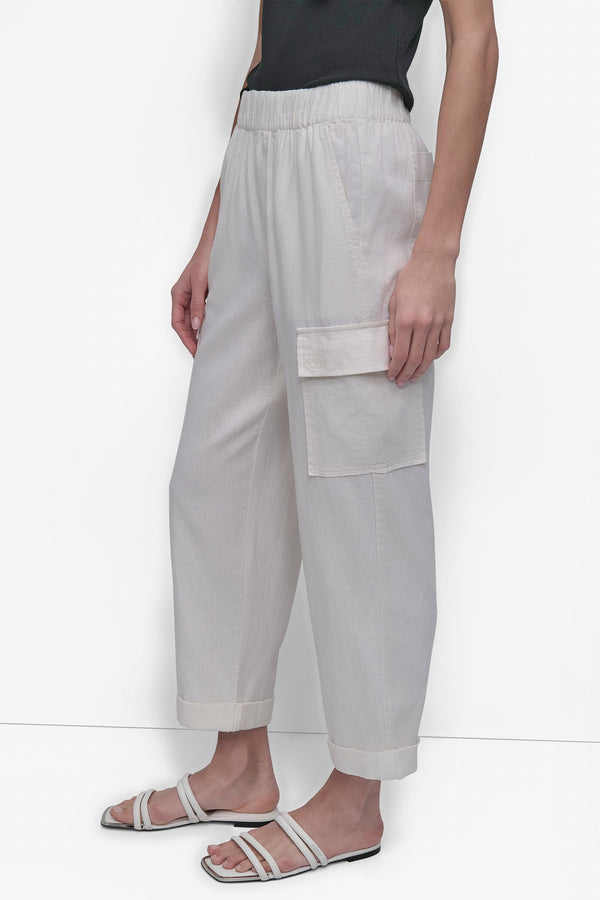 Dkny MIDRise Length CARGO PANTS WITH ELASTICATED IVORY