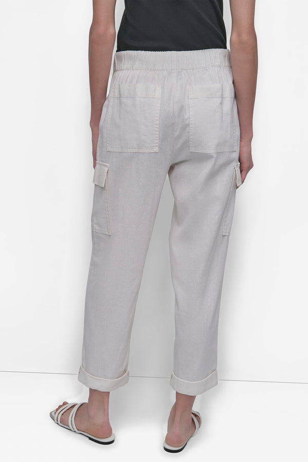 Dkny MIDRise Length CARGO PANTS WITH ELASTICATED IVORY
