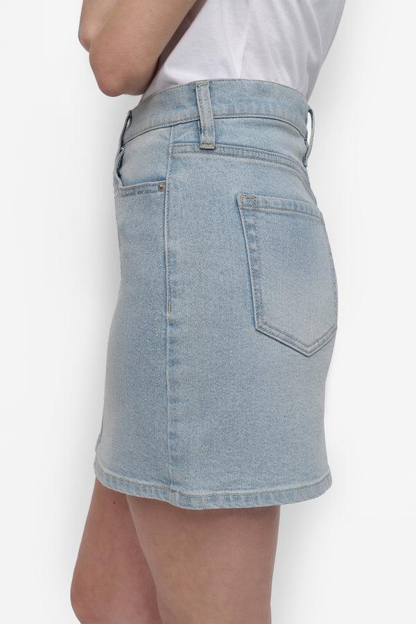 Dkny MINI SKIRT WITH RHINESTONE EMBELLISHMENT HEAT WAVE