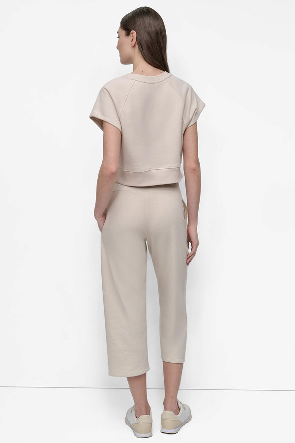 Dkny MINI STUD LOGO RAGLAN PULLOVER LIGHT CITY KHAKI