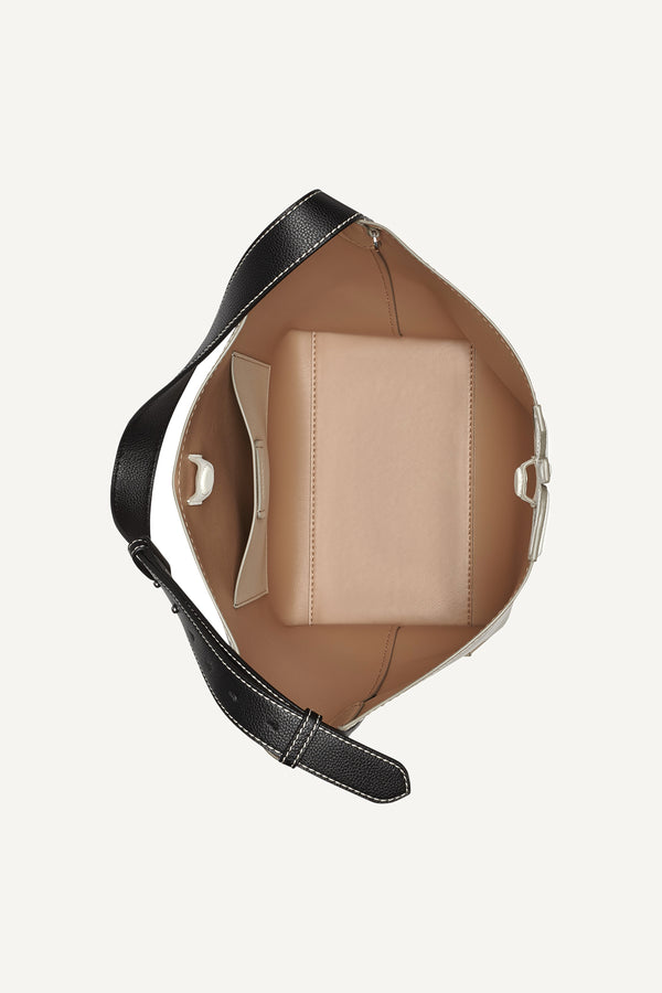 Dkny NICOLE LOGO EMBELLISHED BUCKET BAG Light Taupe