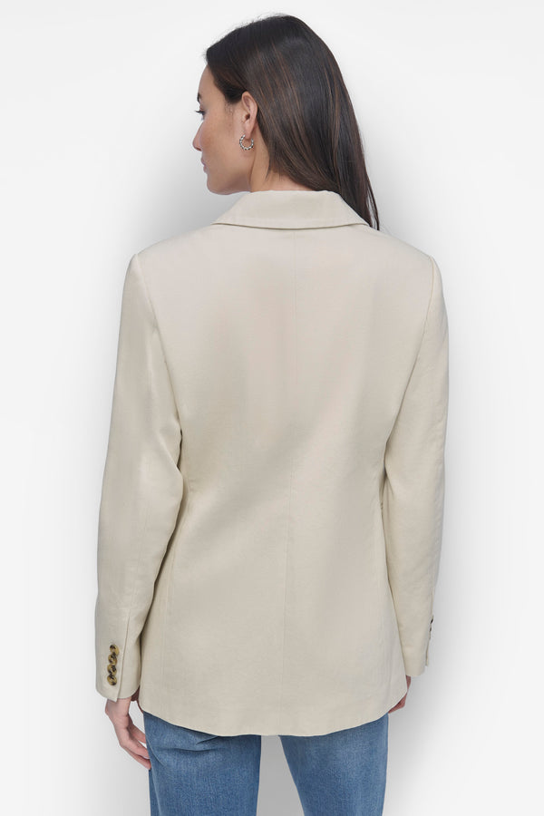 Dkny SINGLE BUTTON BLAZER WITH CUT AWAY HEM LIGHT CITY KHAKI