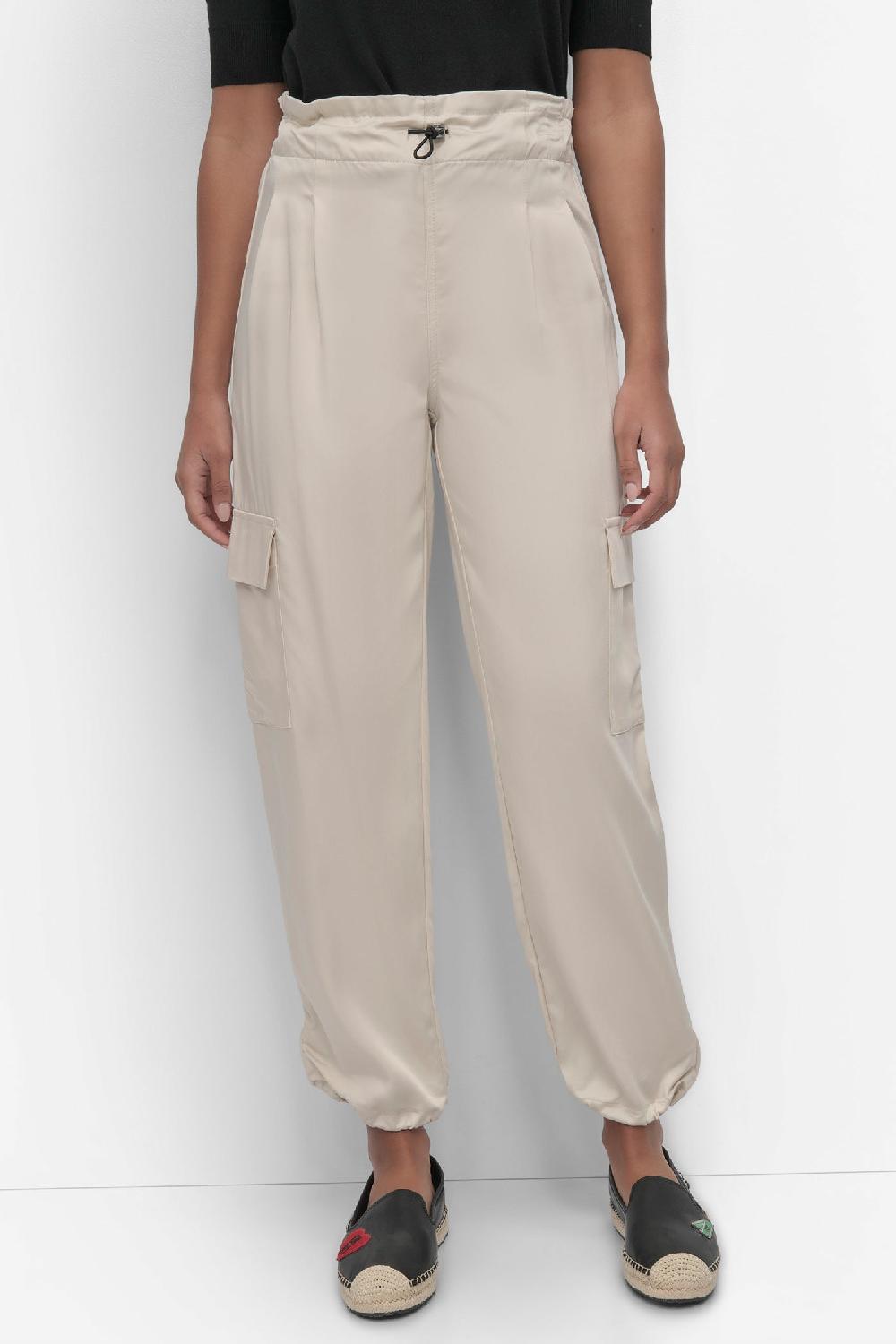 dkny SOFT CARGO PANT WITH BUNGEE WAIST LIGHT CITY KHAKI