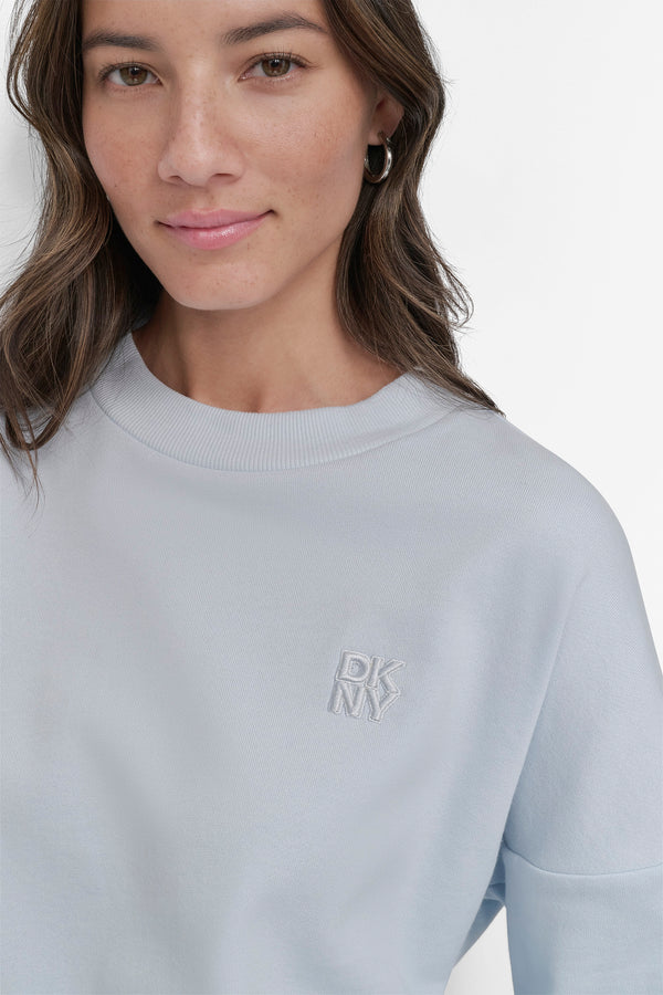 Dkny SWEATSHIRT WITH POPLIN SHIRT SKYWAY BLUE/WHITE
