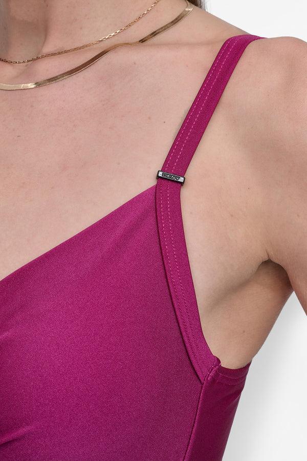 Dkny TWIST WRAP-EFFECT ONE PIECE BOYSENBERRY SHIMMER