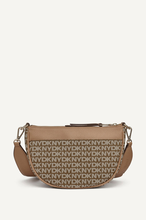 Dkny ZOIE LOGO PANELED CROSSBODY BAG CHINO/CAPPUCCINO