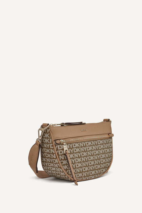 Dkny ZOIE LOGO PANELED CROSSBODY BAG CHINO/CAPPUCCINO