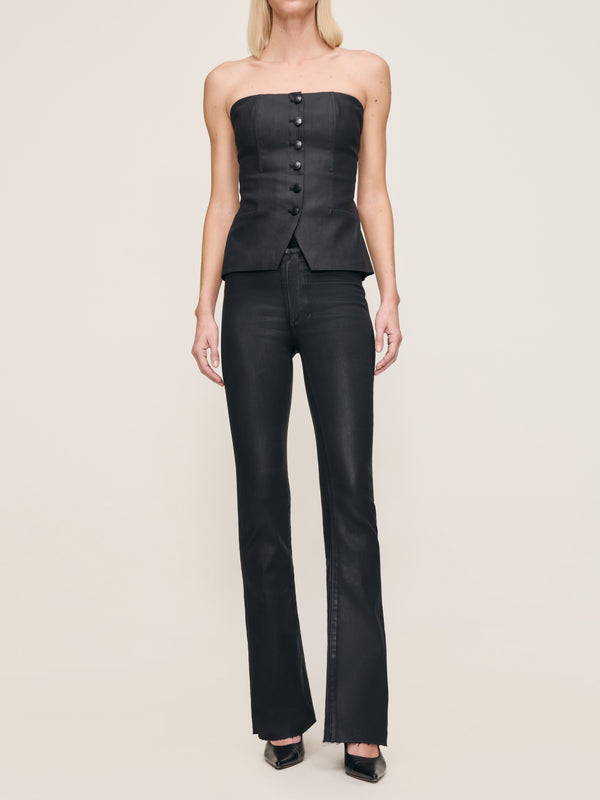 dl1961 Bridget Boot High Rise Instasculpt™ 33" Jeans Black Coated