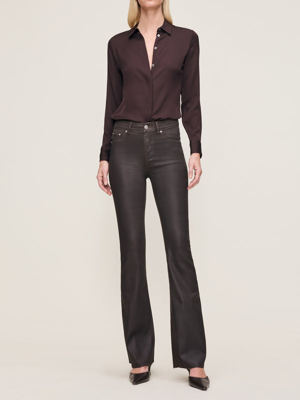 dl1961 Bridget Boot High Rise Instasculpt™ 33" Jeans Chocolate Coated