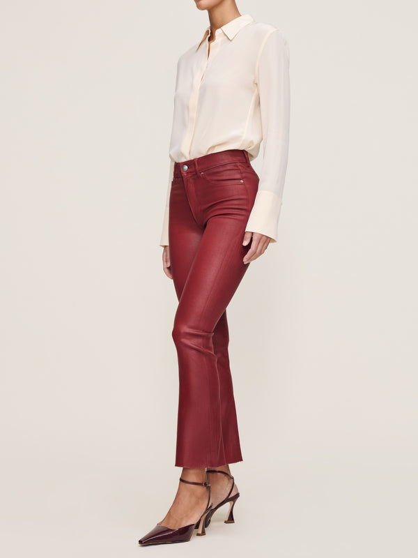 Dl1961 Bridget Boot High Rise Instasculpt™ Crop Jeans Cherry Coated