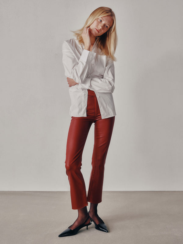 dl1961 Bridget Boot High Rise Instasculpt™ Crop Jeans Cherry Coated