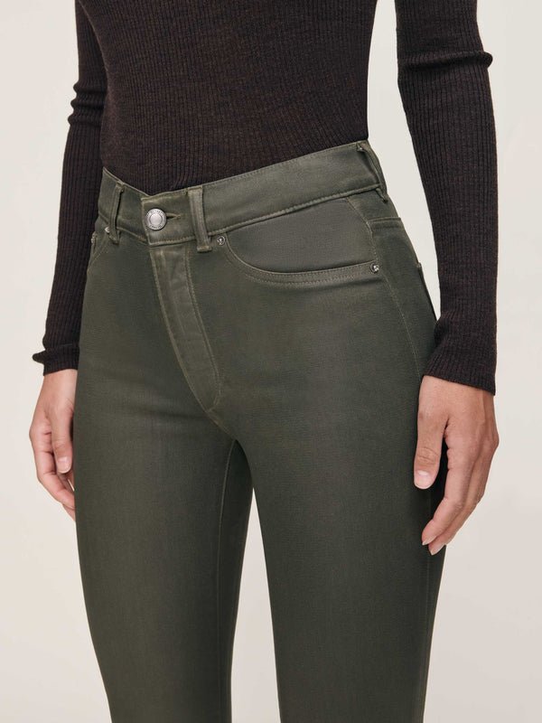 Dl1961 Bridget Boot High Rise Instasculpt™ Crop Jeans Moss Coated