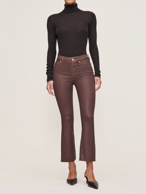 dl1961 Bridget Boot High Rise Instasculpt™ Crop Jeans Toffee Coated