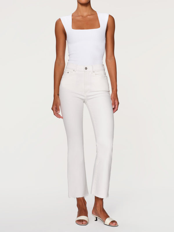 dl1961 Bridget Boot High Rise Instasculpt™ Crop Jeans White