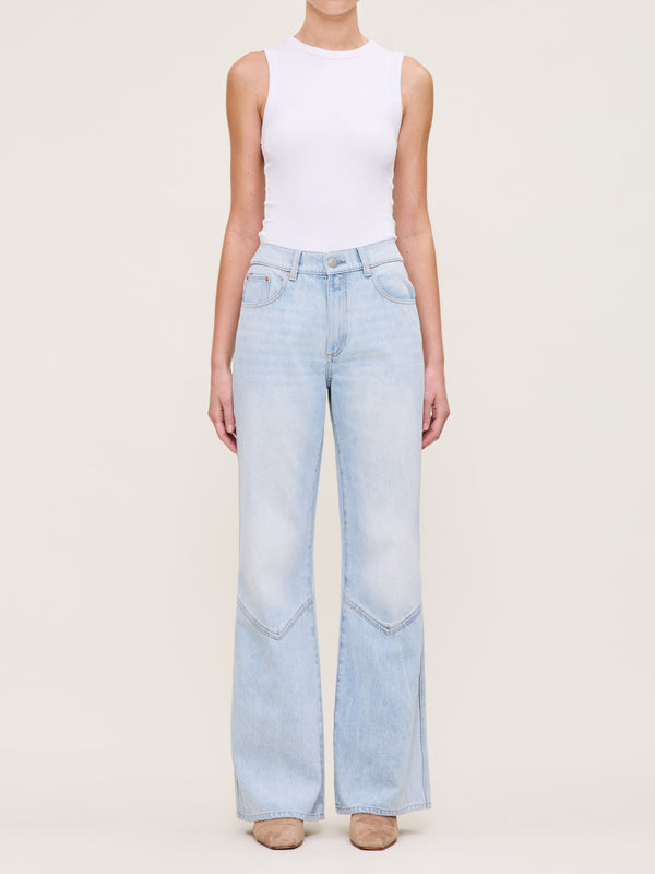 dl1961 Desi Relaxed Boot High Rise 32" Jeans Blue Mist