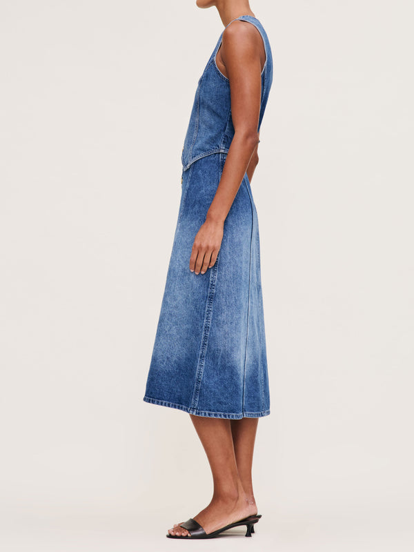 Dl1961 Alma Denim Skirt Button Front Wythe