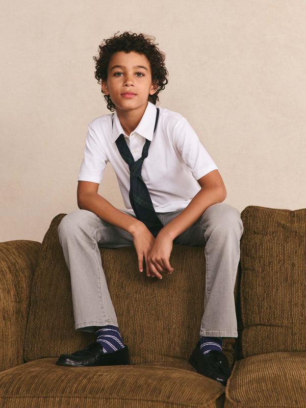 dl1961 Benji Straight Pants Washed Grey Knit