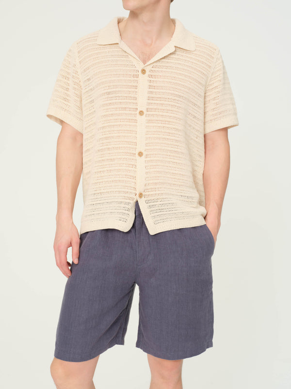 dl1961 Bryce Short Slate Blue Linen