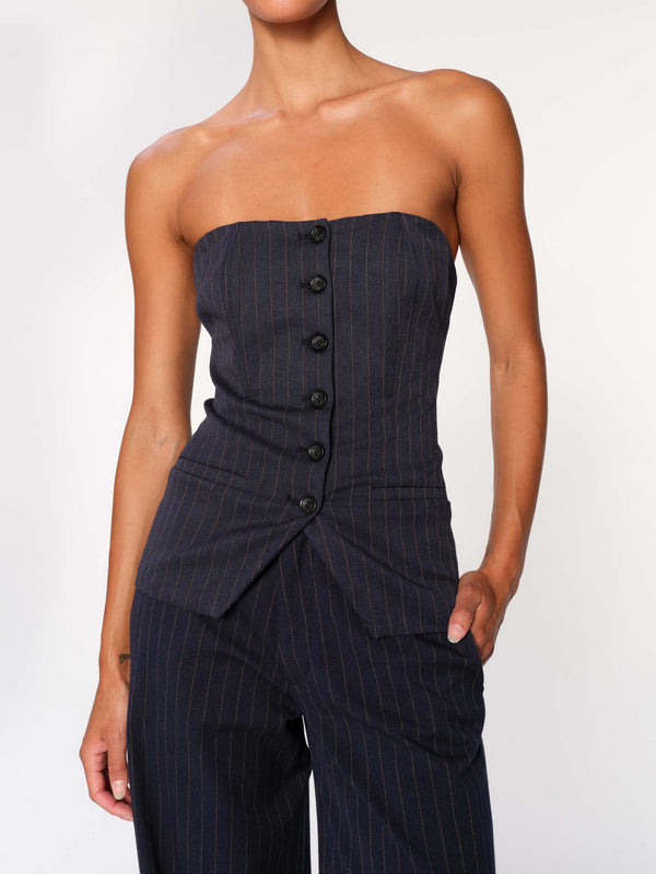 dl1961 Bustier Pinstripe