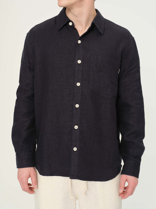 dl1961 Dominick Shirt Classic Navy Linen