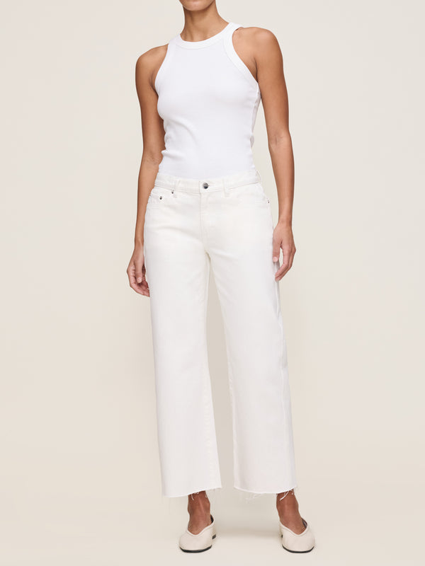 dl1961 Drue Straight Low Rise 27" Jeans White