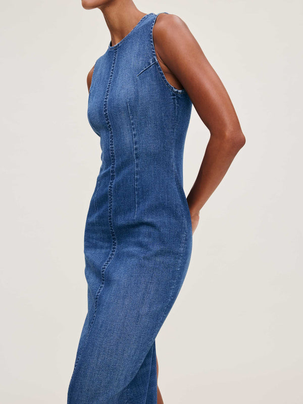 Dl1961 Esme Denim Dress Midi Blue Harbor