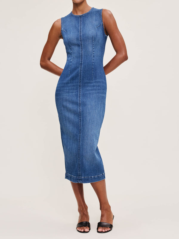 Dl1961 Esme Denim Dress Midi Blue Harbor