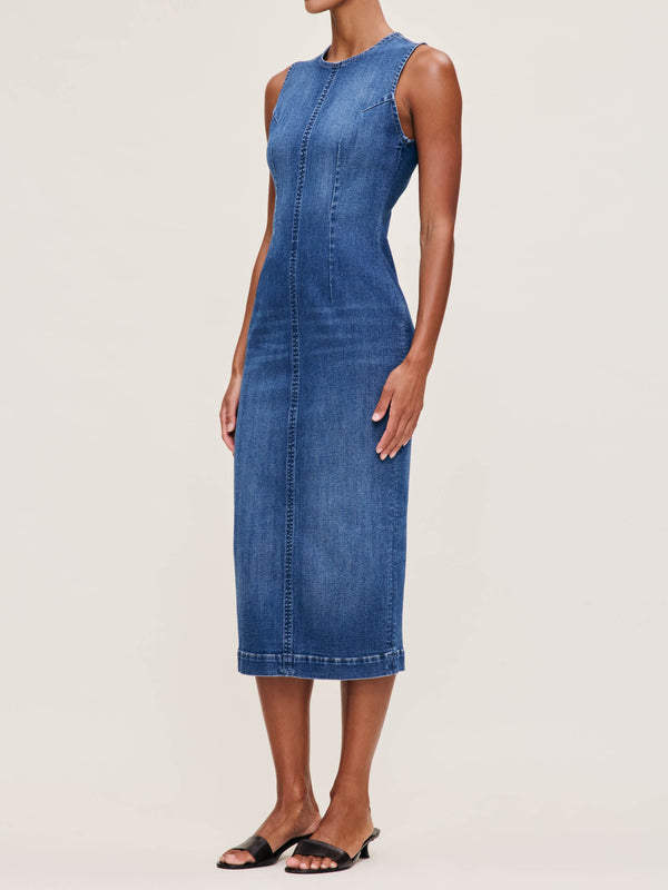Dl1961 Esme Denim Dress Midi Blue Harbor