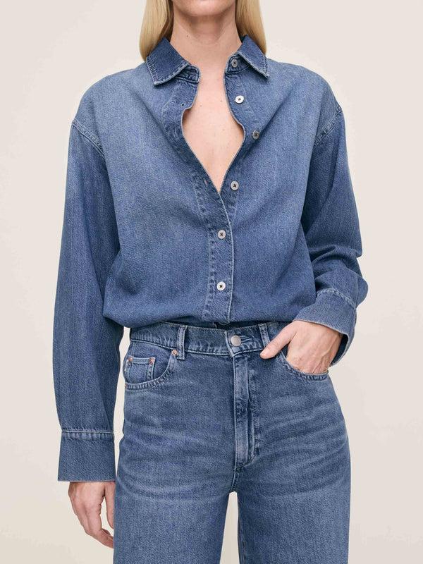 Dl1961 Faye Oversized Denim Shirt Del Ray