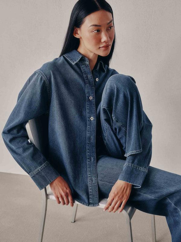 dl1961 Faye Oversized Denim Shirt Del Ray