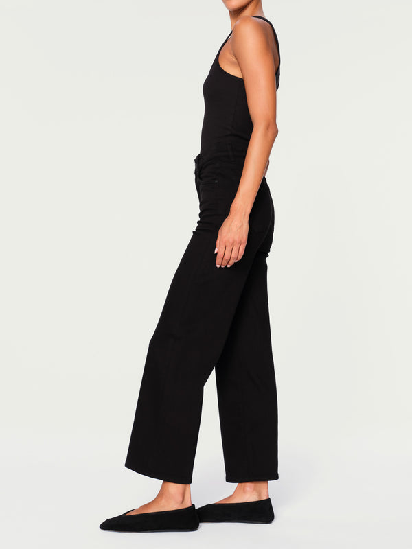 Dl1961 Hepburn Wide Leg High Rise Jeans Jet Black