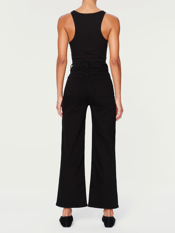 Dl1961 Hepburn Wide Leg High Rise Jeans Jet Black