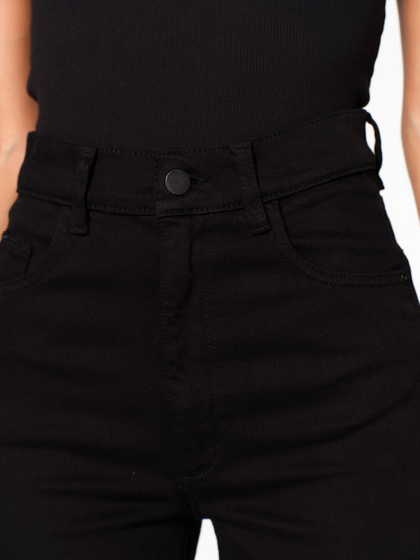 Dl1961 Hepburn Wide Leg High Rise Jeans Jet Black