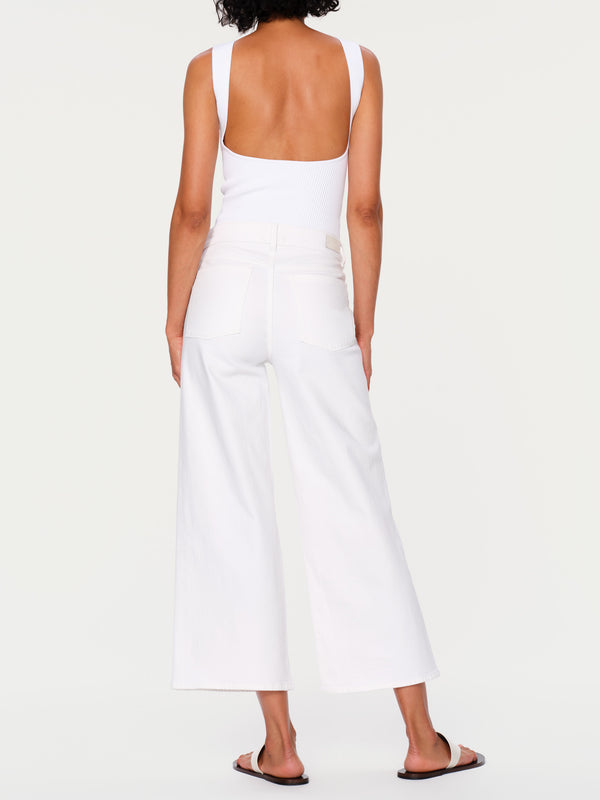 Dl1961 Hepburn Wide Leg Mid Rise Ankle Jeans White