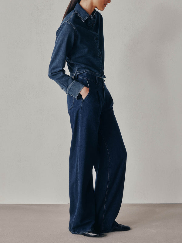 dl1961 Isabel Wide Leg 31.5" Jeans Rain Storm