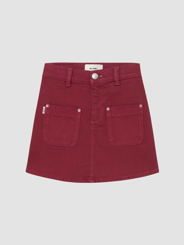dl1961 Jenny Mini Skirt Crimson