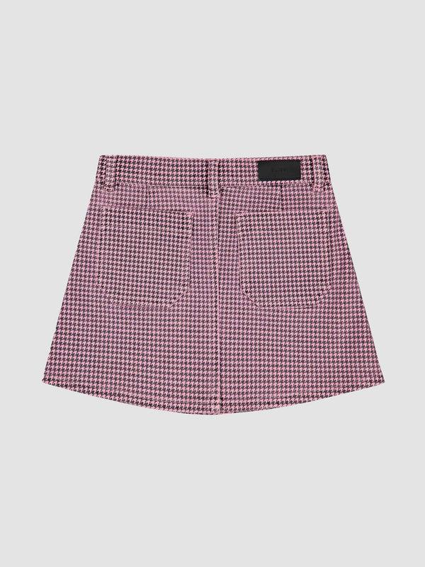 Dl1961 Jenny Mini Skirt Pink Houndstooth
