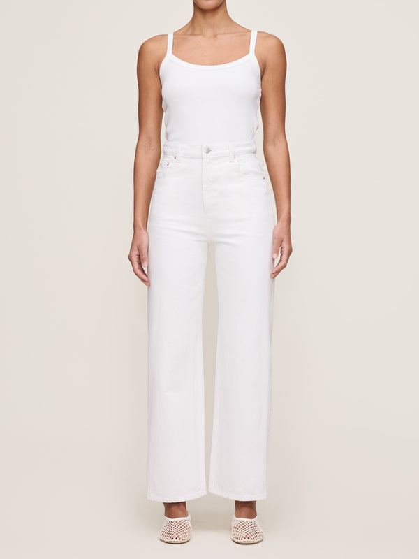 dl1961 Karmine Refined Wide Leg High Rise 28" White