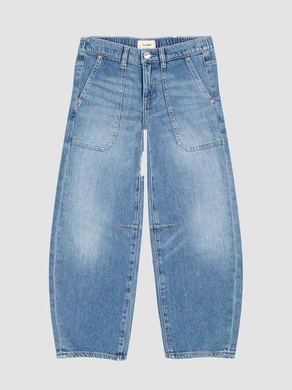 dl1961 Lilia Barrel Pull-On Jeans Meadow Lake