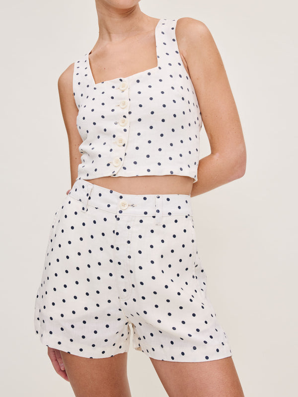 Dl1961 Lizzie Top Cropped Polka Dots
