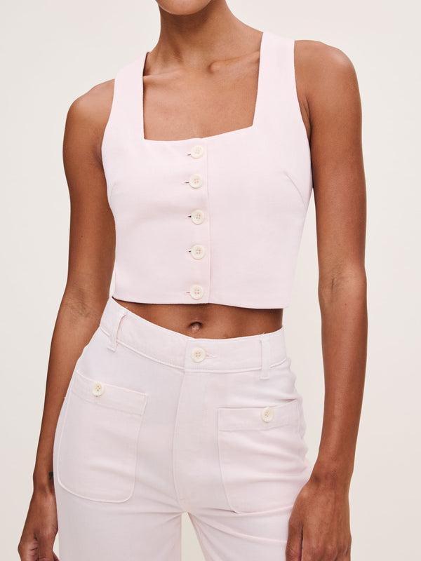 dl1961 Lizzie Top Cropped Primrose Pink