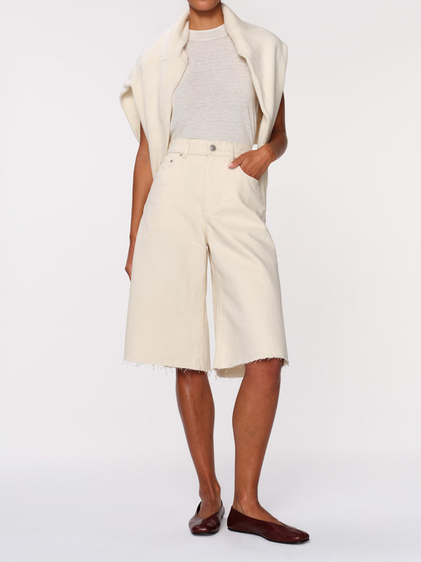dl1961 Lucila Jean Short Ultra High Rise 14" Ecru
