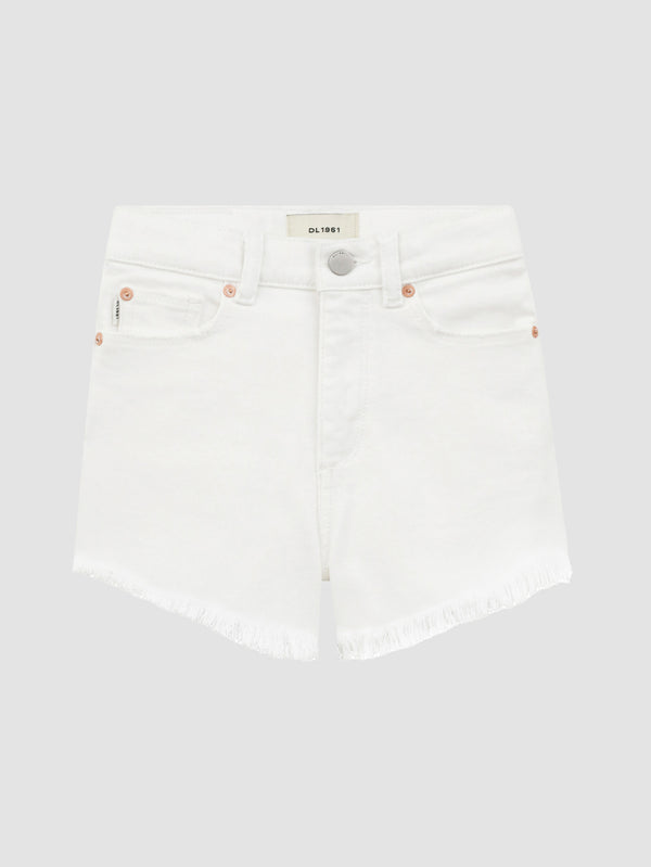 dl1961 Lucy Shorts High Rise Cut Off White Frayed